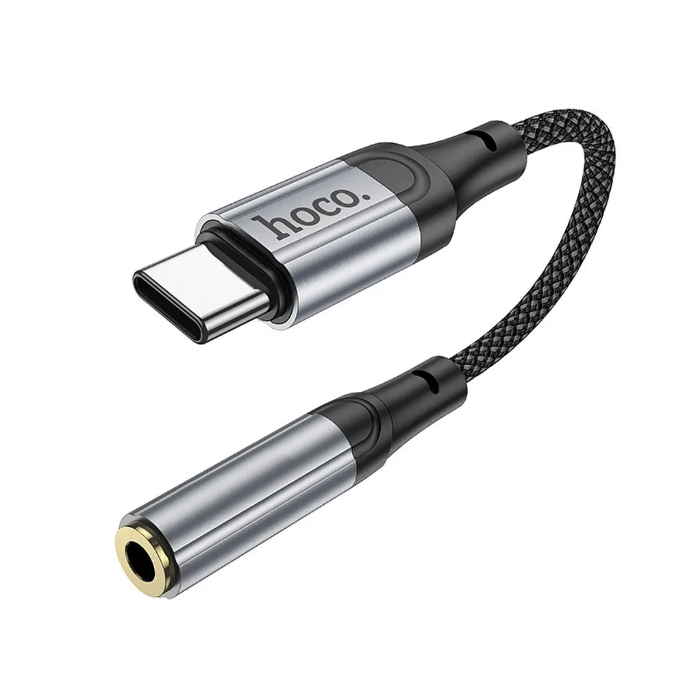 HOCO AUX adapter Type - C na Jack 3,5 mm LS36 12 cm crni