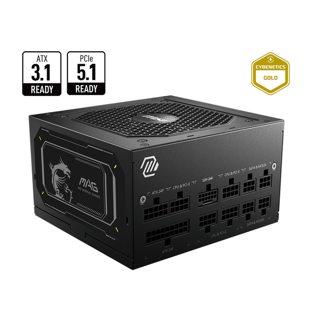 MSI MAG A750GL PCIE5 II jedinica za napajanje 750 W 20+4 pin ATX ATX Crno