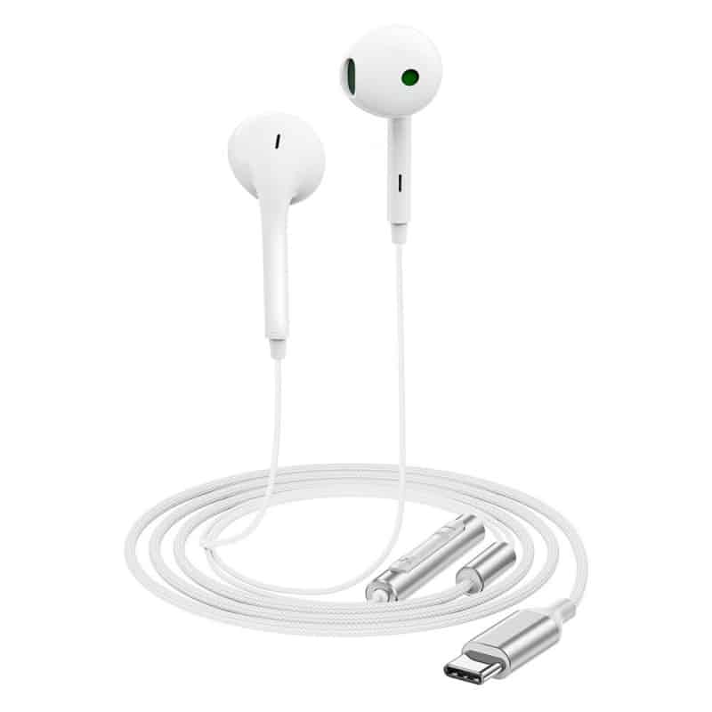 Žičane slušalice USB-C Acefast L7 bijele