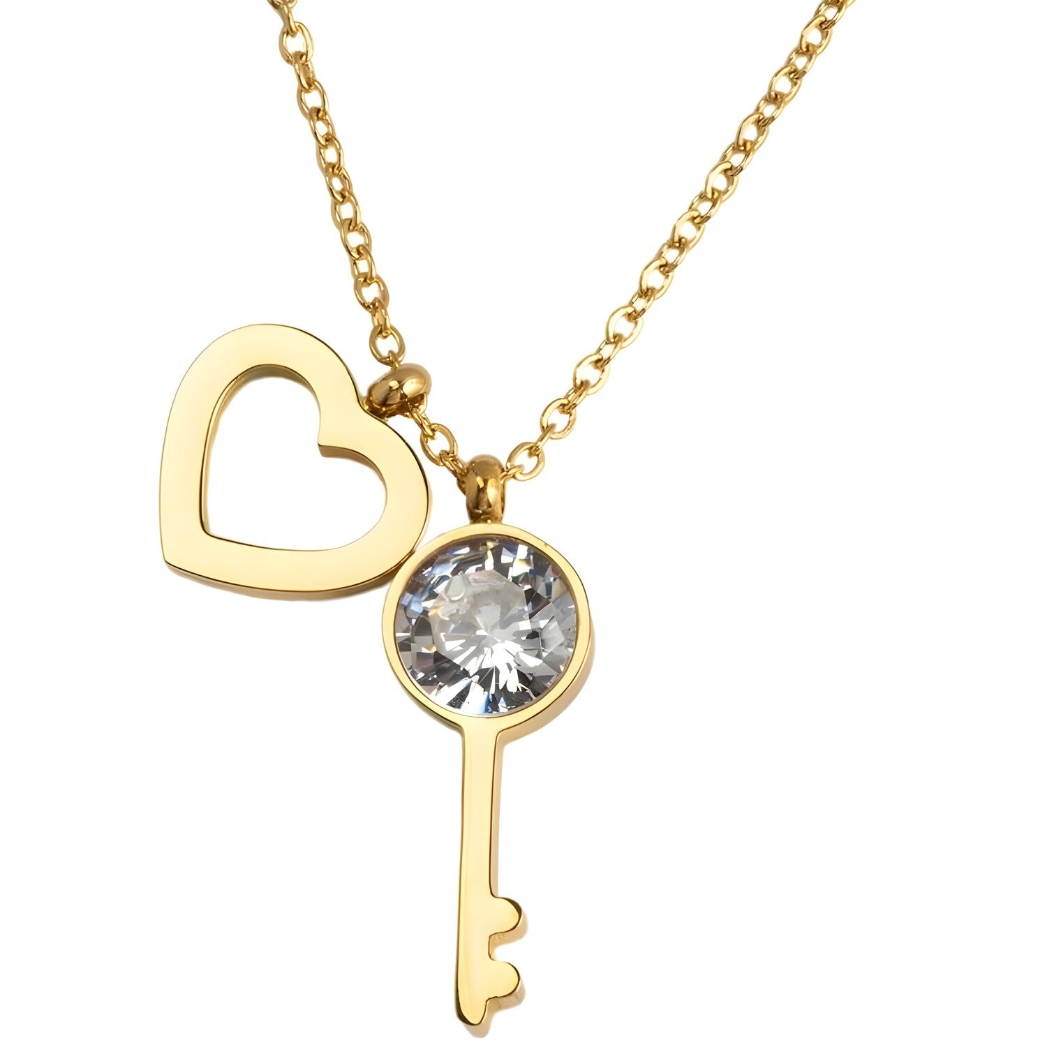 Ogrlica Heart Key - Zlatna KP21068