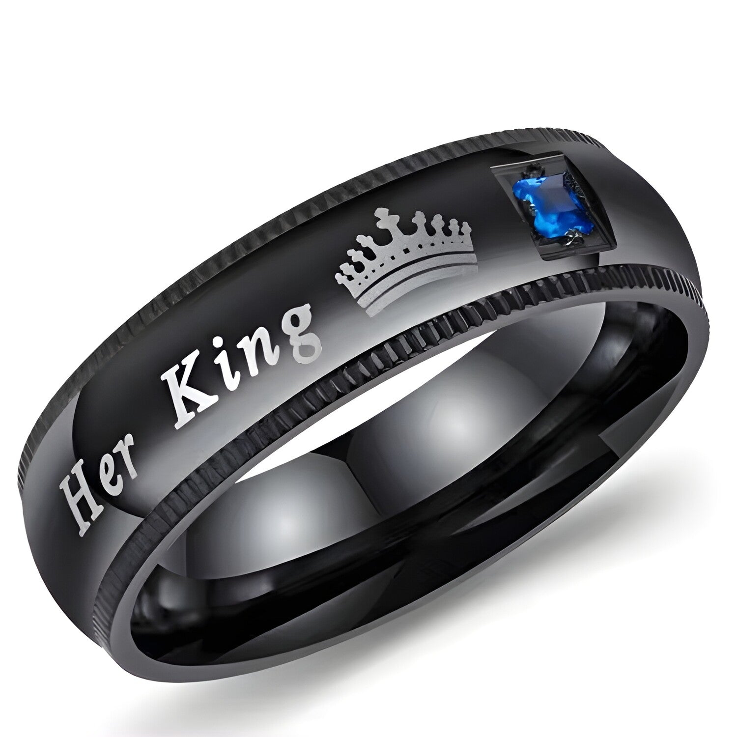Prsten Her King - Crna / 59mm KP31830