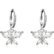Naušnice Zircon Butterfly - Srebrna KP38996