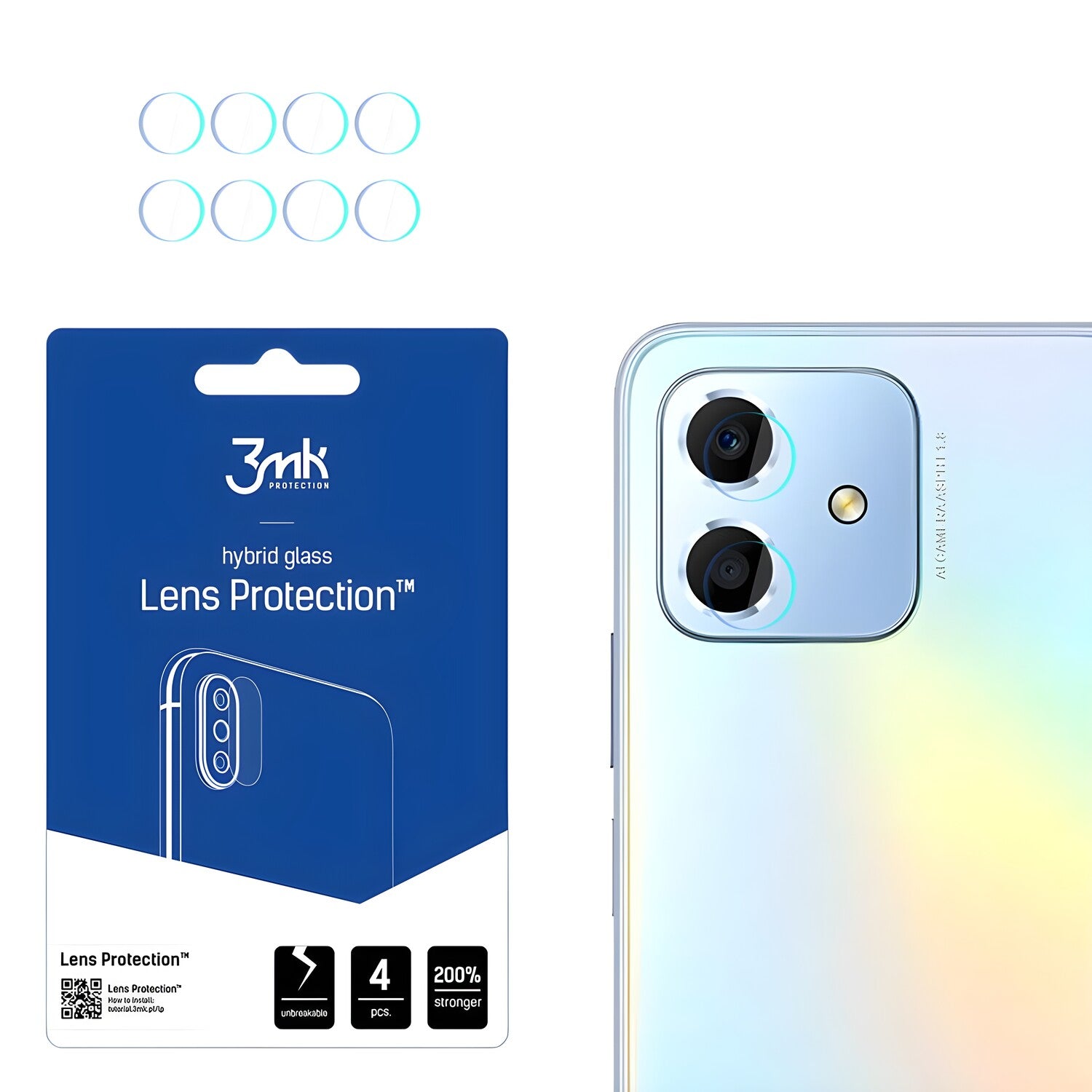 4x Staklo za kameru 3mk za Honor Play 6C - Prozirna KP22735