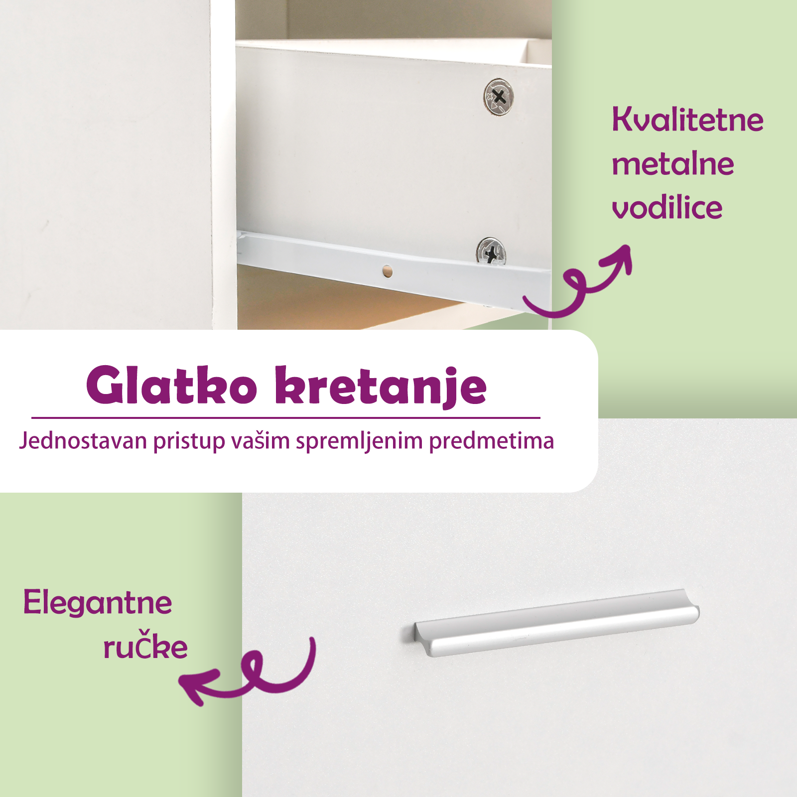 Stolić za kavu bijeli 55x55x40 cm od konstruiranog drva
