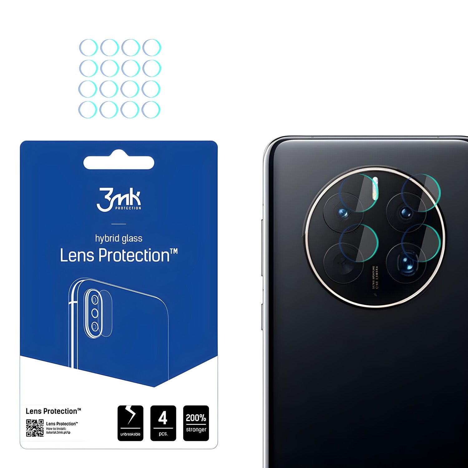 4x Staklo za kameru 3mk za Huawei Mate 50 Pro - Prozirna KP22716