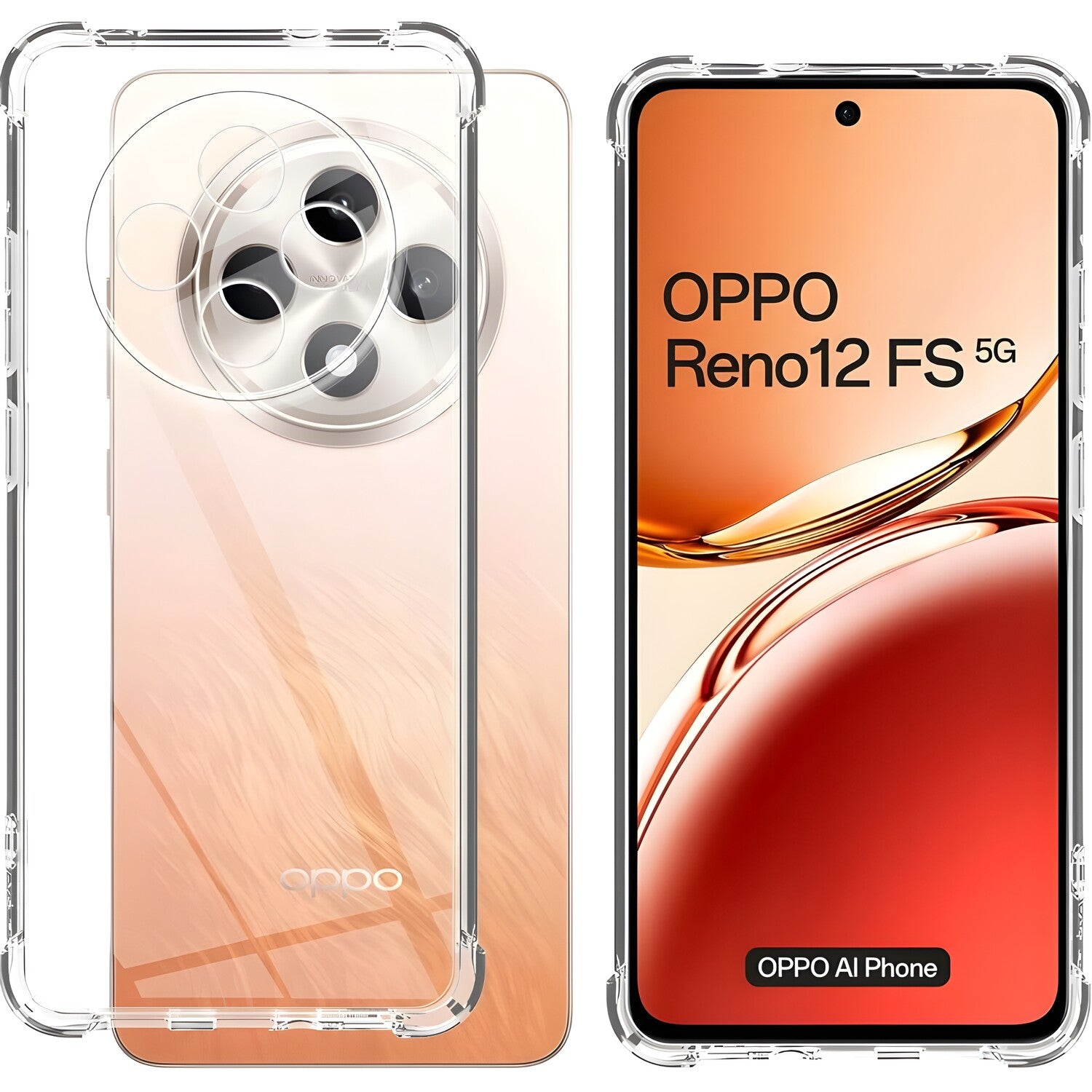Silikonska futrola s ojačanim rubovima za Oppo Reno12 F/Reno12 FS - Prozirna KP33111