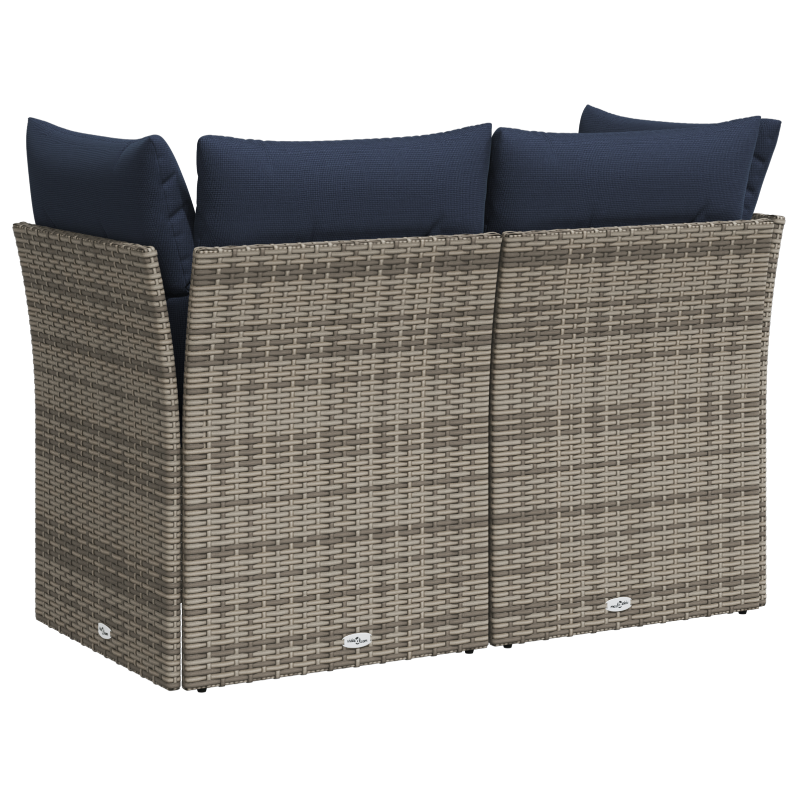 | Vrtni kauč | s jastukom Siva 124 x 62 x 69cm poliratan