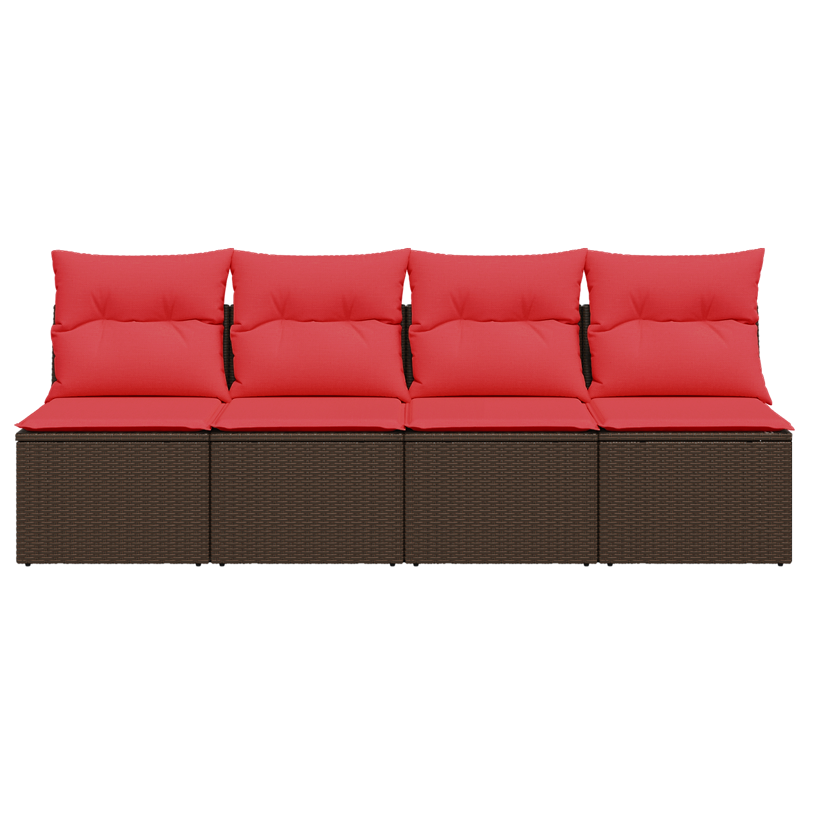 Vrtna sofa s jastucima za 4 osobe, smeđa, poliratan