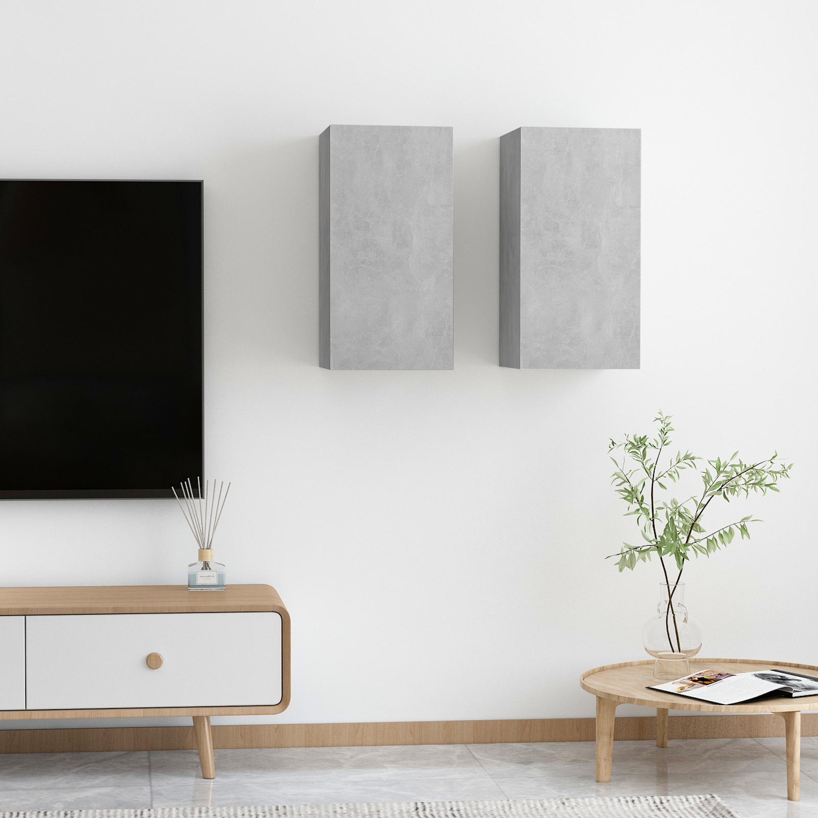 | TV ormarić | 2 pcs Beton siva 30.5 x 30 x 60 cm Konstruirano drvo