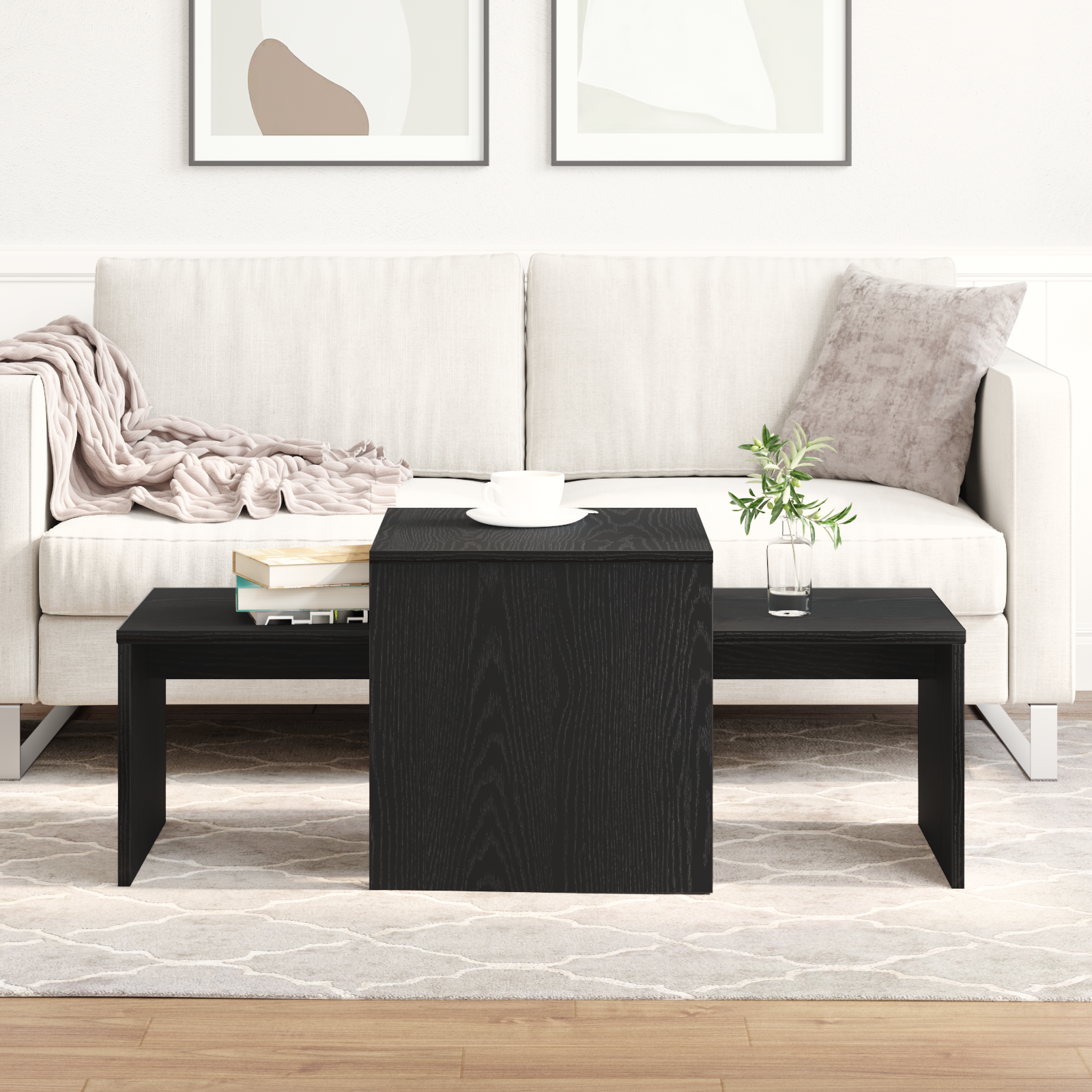 Stolovi za slaganje Crni hrast 100 x 48 x 40 cm