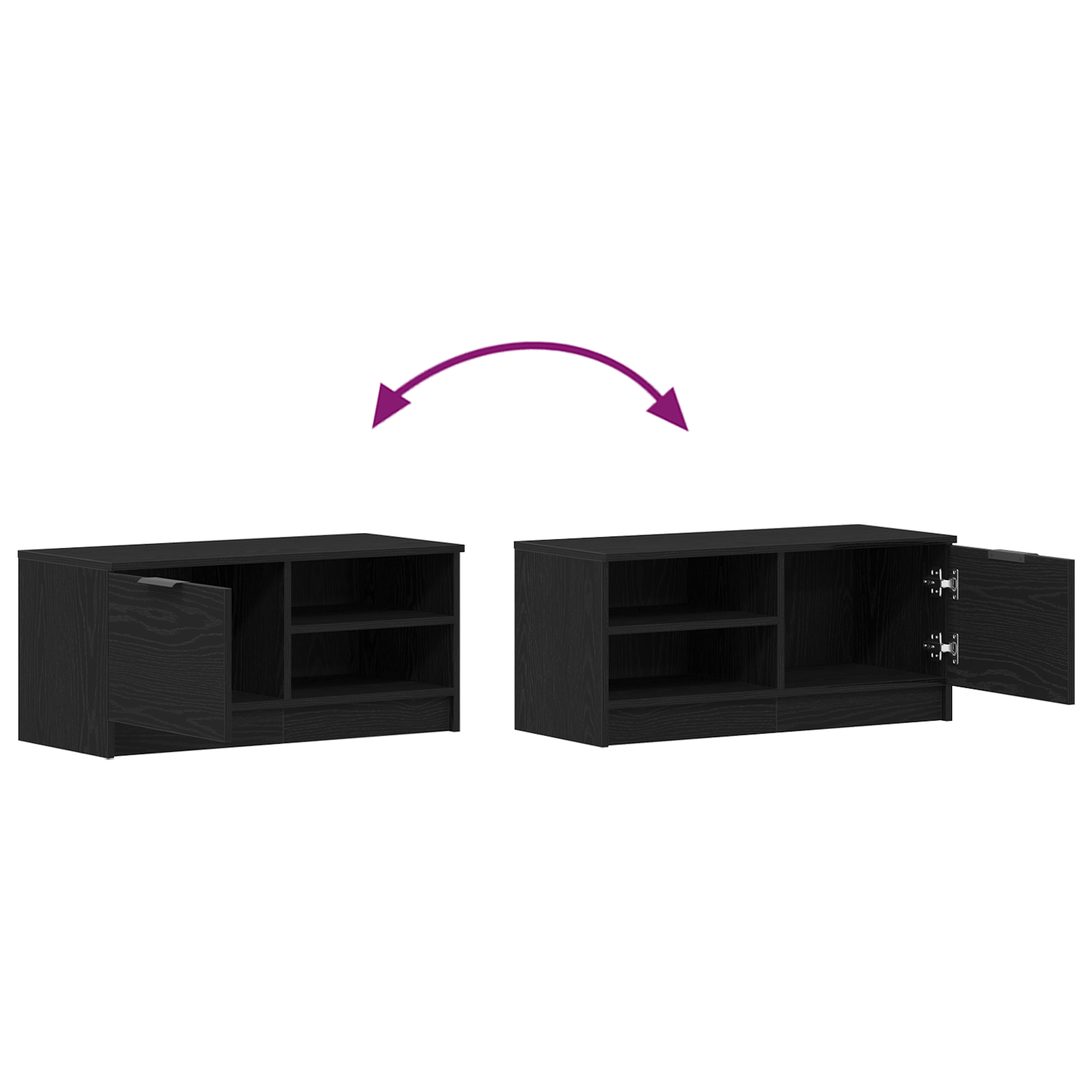 TV ormar 2 pcs Crni hrast 80 x 35 x 36,5 cm Konstruirano drvo