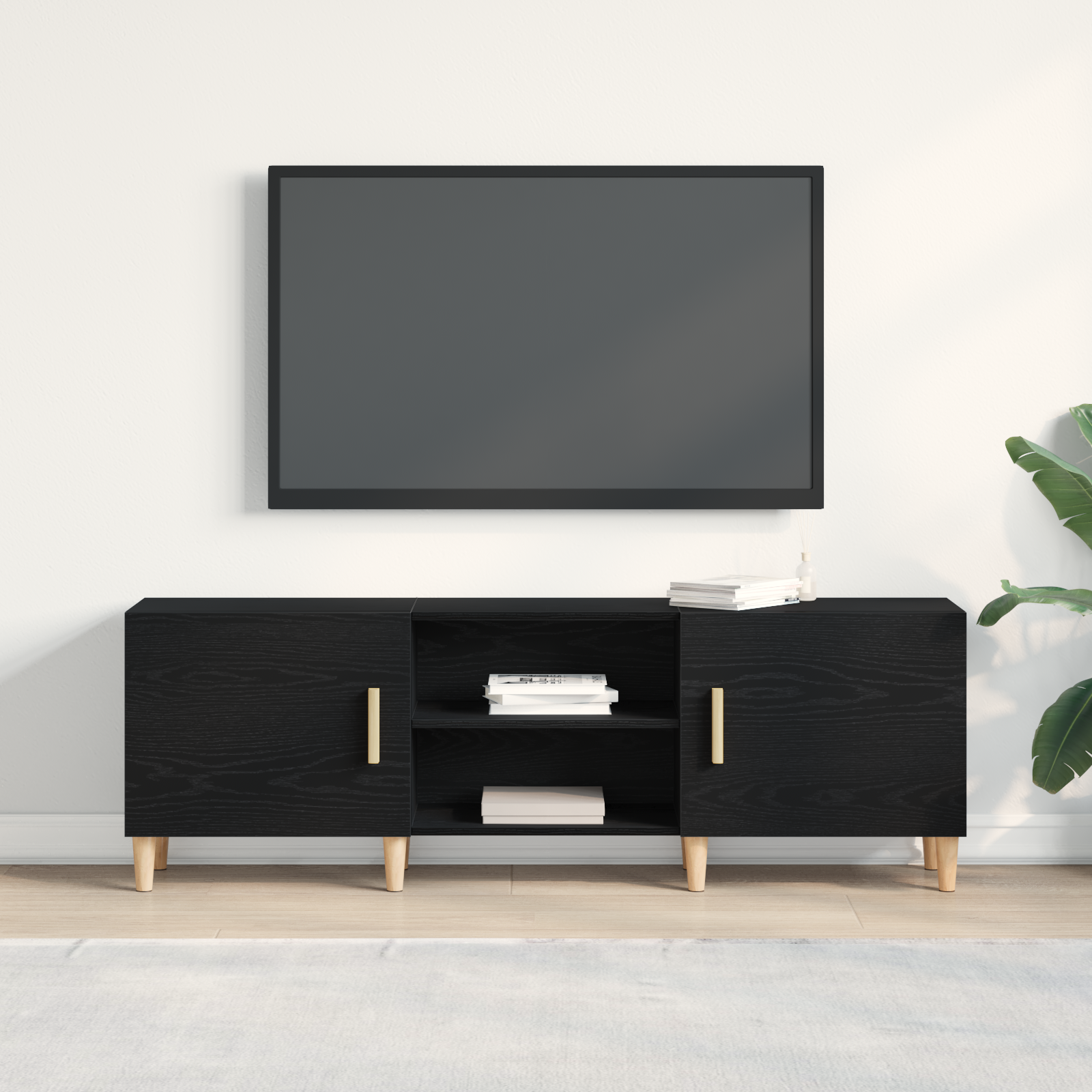 TV ormar Crni hrast 150 x 30 x 50 cm Konstruirano drvo