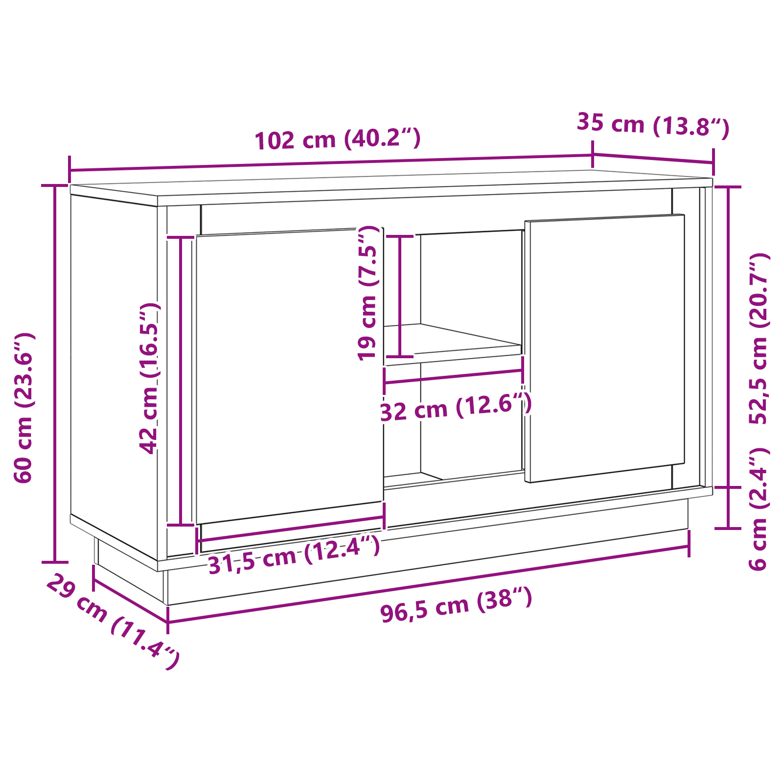 Kreveta Crni hrast 102 x 35 x 60 cm Konstruirano drvo