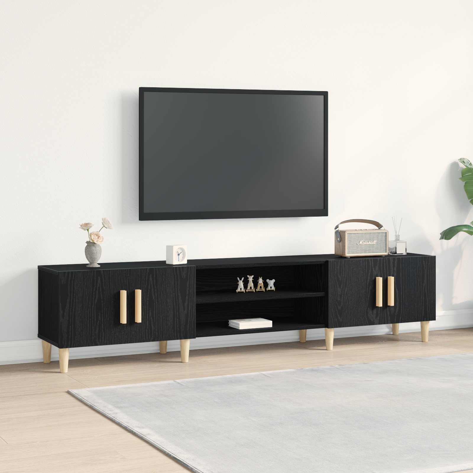 TV ormar Crni hrast 180 x 31,5 x 40 cm Konstruirano drvo