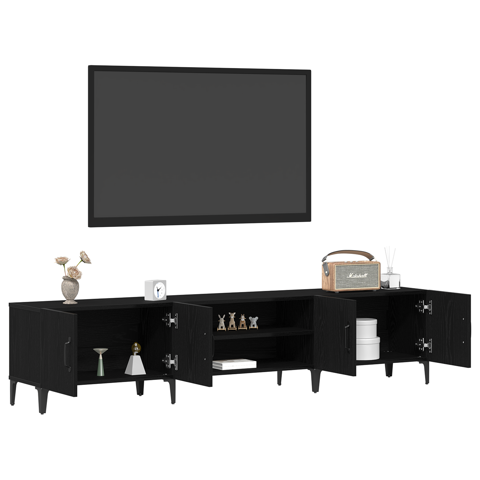 TV ormar Crni hrast 180 x 31,5 x 40 cm Konstruirano drvo