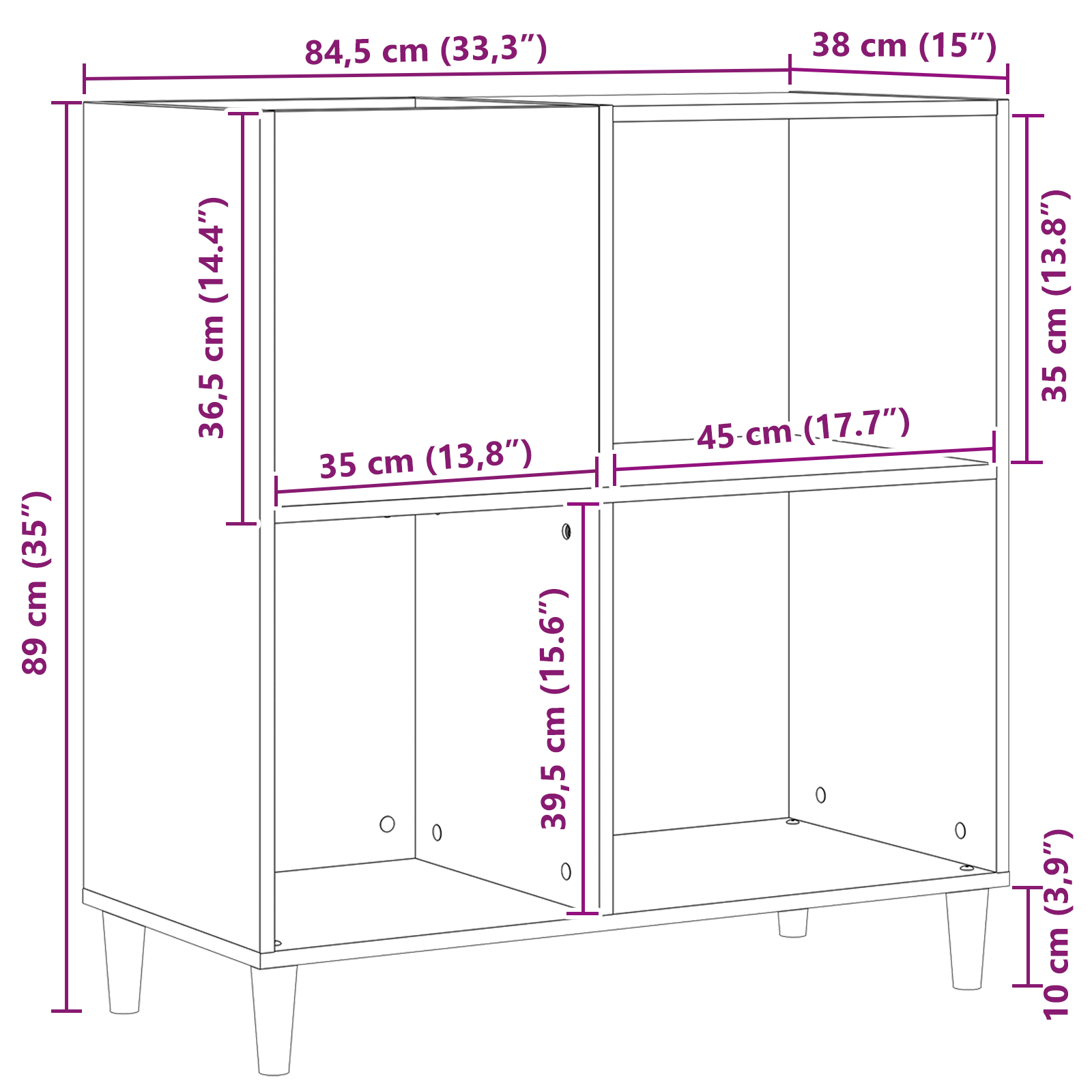 Ormar za ploče Crni hrast 84,5 x 38 x 89 cm Konstruirano drvo