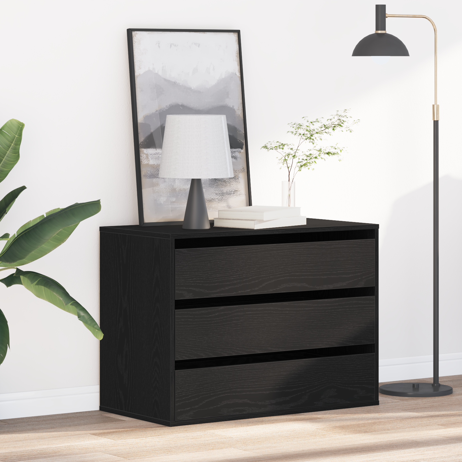 Ormar s ladicama Crna 80 x 41 x 58 cm Konstruirano drvo