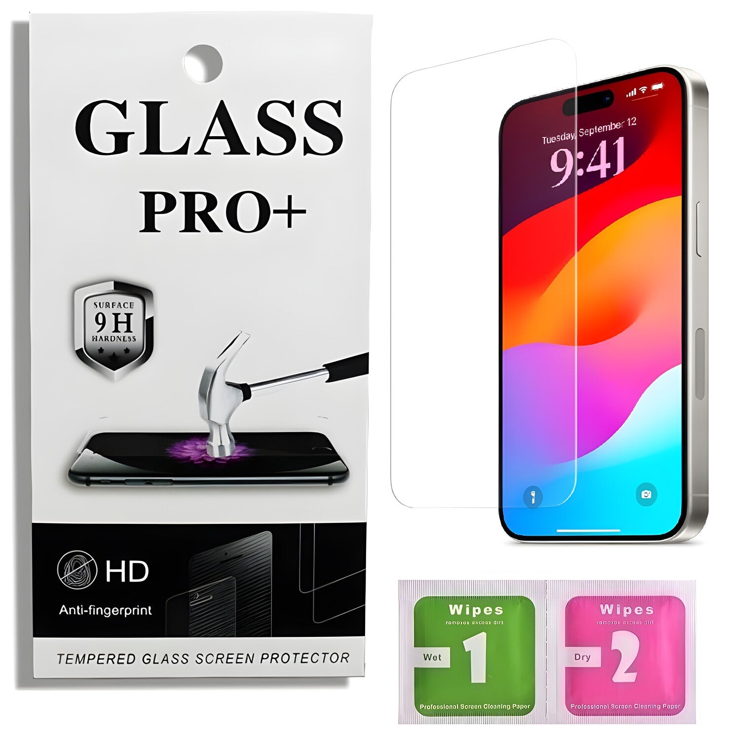 Prémično zaštitno staklo 9D Izmael za Apple iPhone 15 Pro Max - Prozirna KP33614