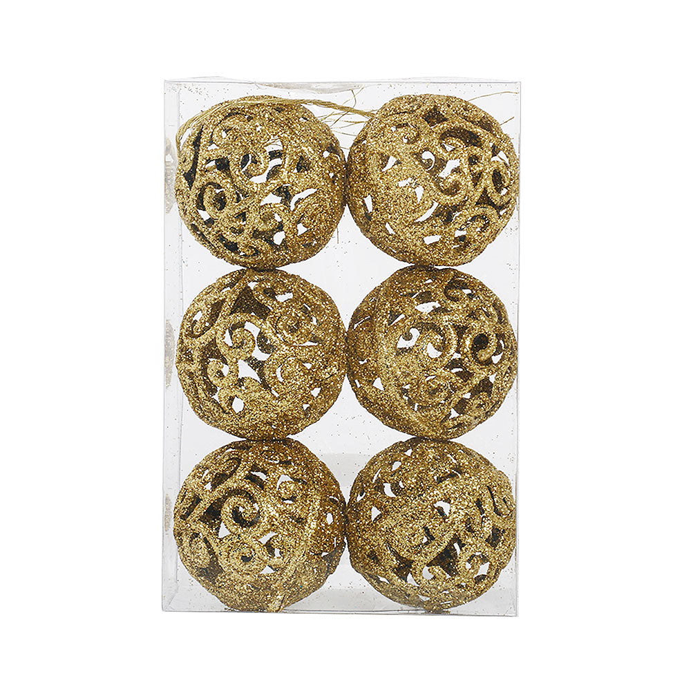Kuglice zlatne izdubljene 5 cm – 6 komada