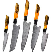 Set damaškovih kuhinjskih noževa KU-38063 - Narančasta KP38063