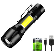 Mini LED svjetiljka s USB punjenjem - Crna KP25693