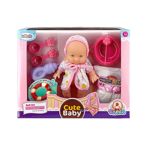 Lutka Cute Baby – Realistična beba s priborom za igru Plava