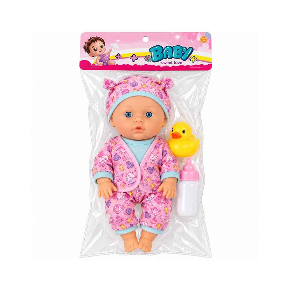 Lutka Beba na baterije 34cm sa flašicom i patkicom - Baby Sweet Love - Model 02