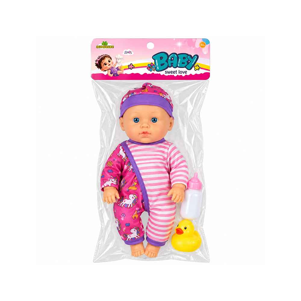 Lutka Beba na baterije 34cm sa flašicom i patkicom - Baby Sweet Love - Model 01