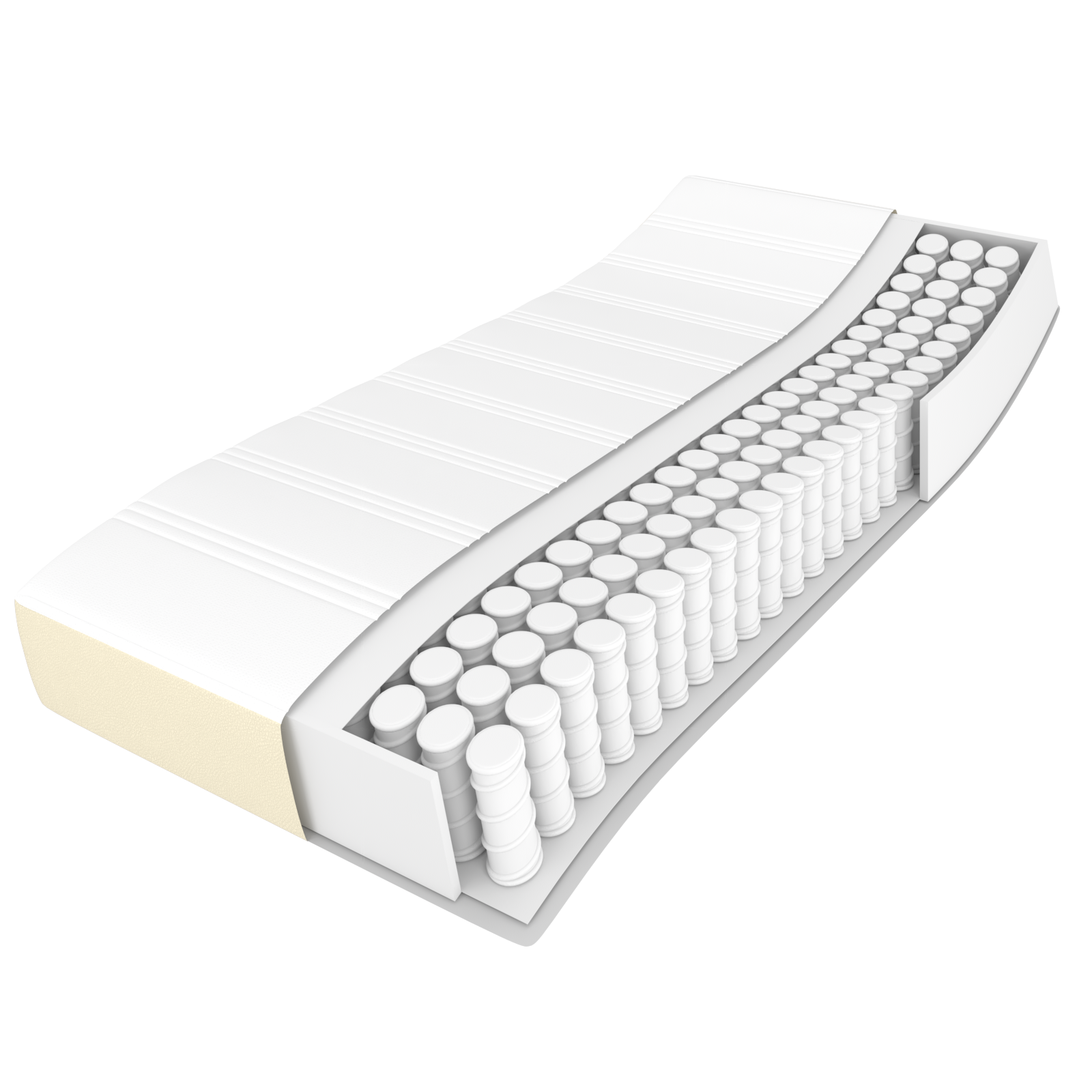 Krevet s oprugama i madracem krem 90 x 200 cm od umjetne kože