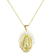 Ogrlica Medaljon Djevica Marija - Zlatna / Tip3 KP29903