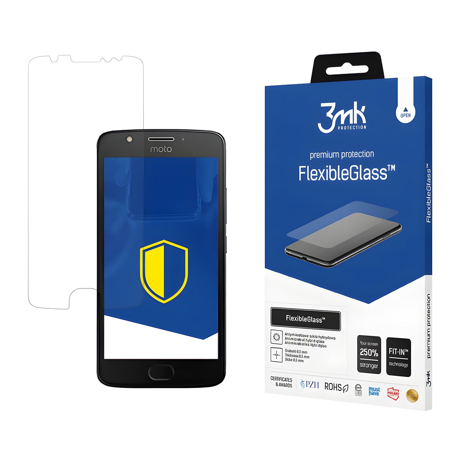 Zaštitno hibridno staklo 3mk FlexibleGlass za Motorola Moto E4 - Prozirna KP22602