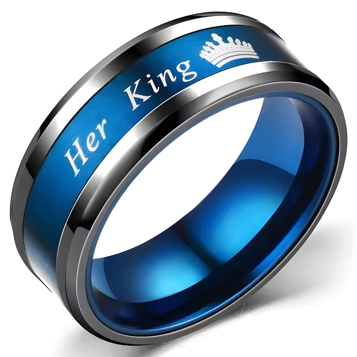 Prsten My King - Crna / Plava / 55mm KP32099