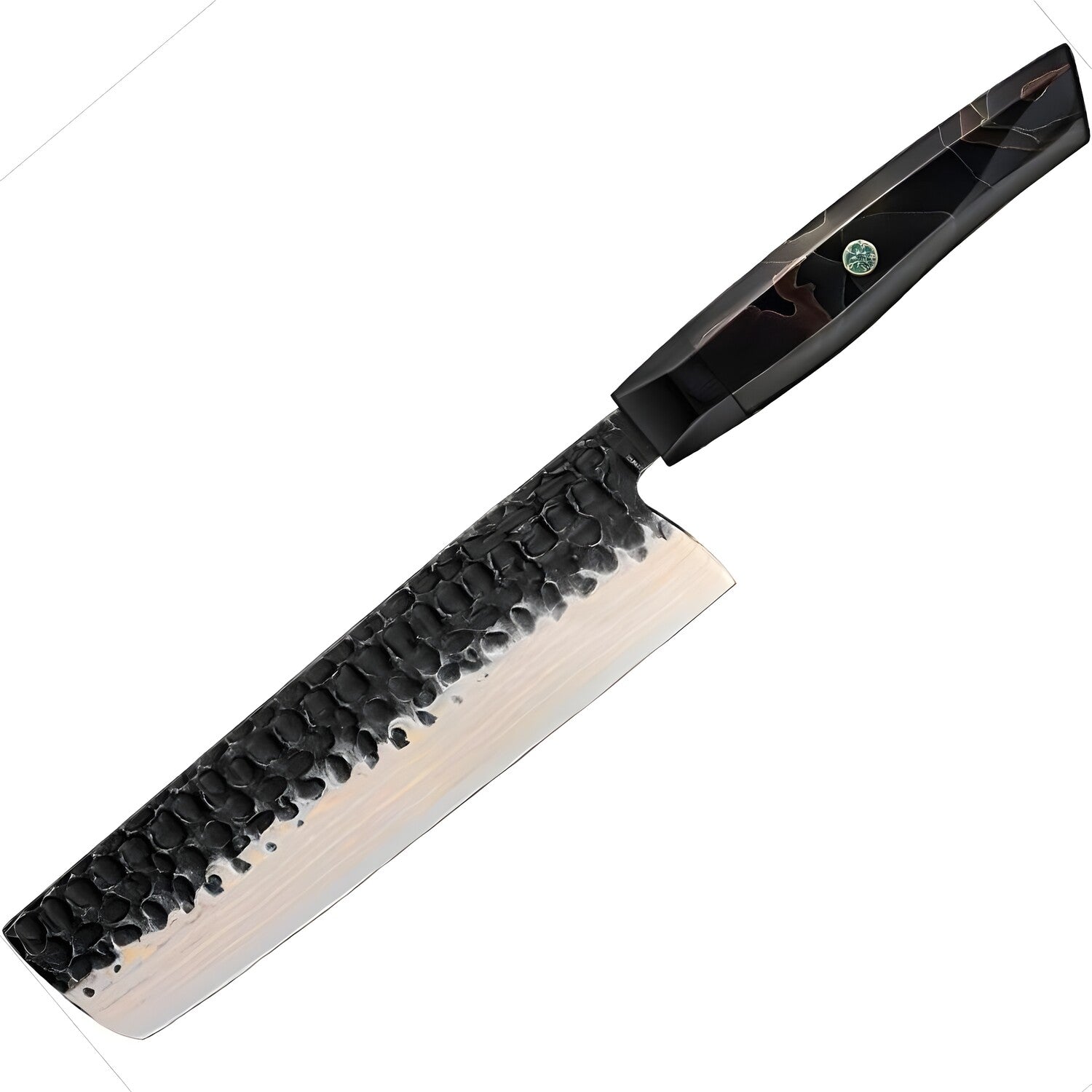 Damaskasti kuhinjski nož ZA-37582 - Nakiri / Crna / Smeđa KP37582