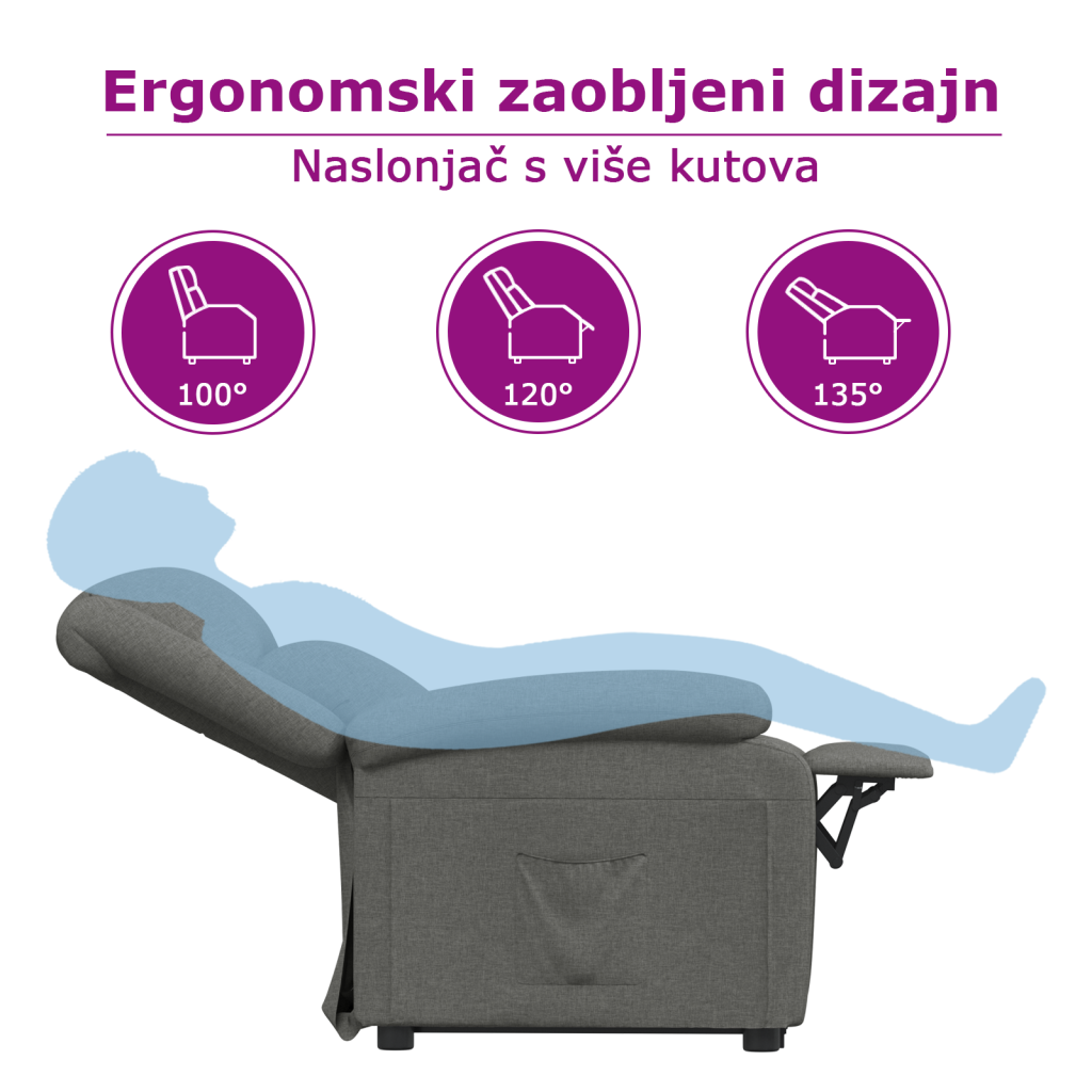 Naslonjač od tkanine svjetlosivi