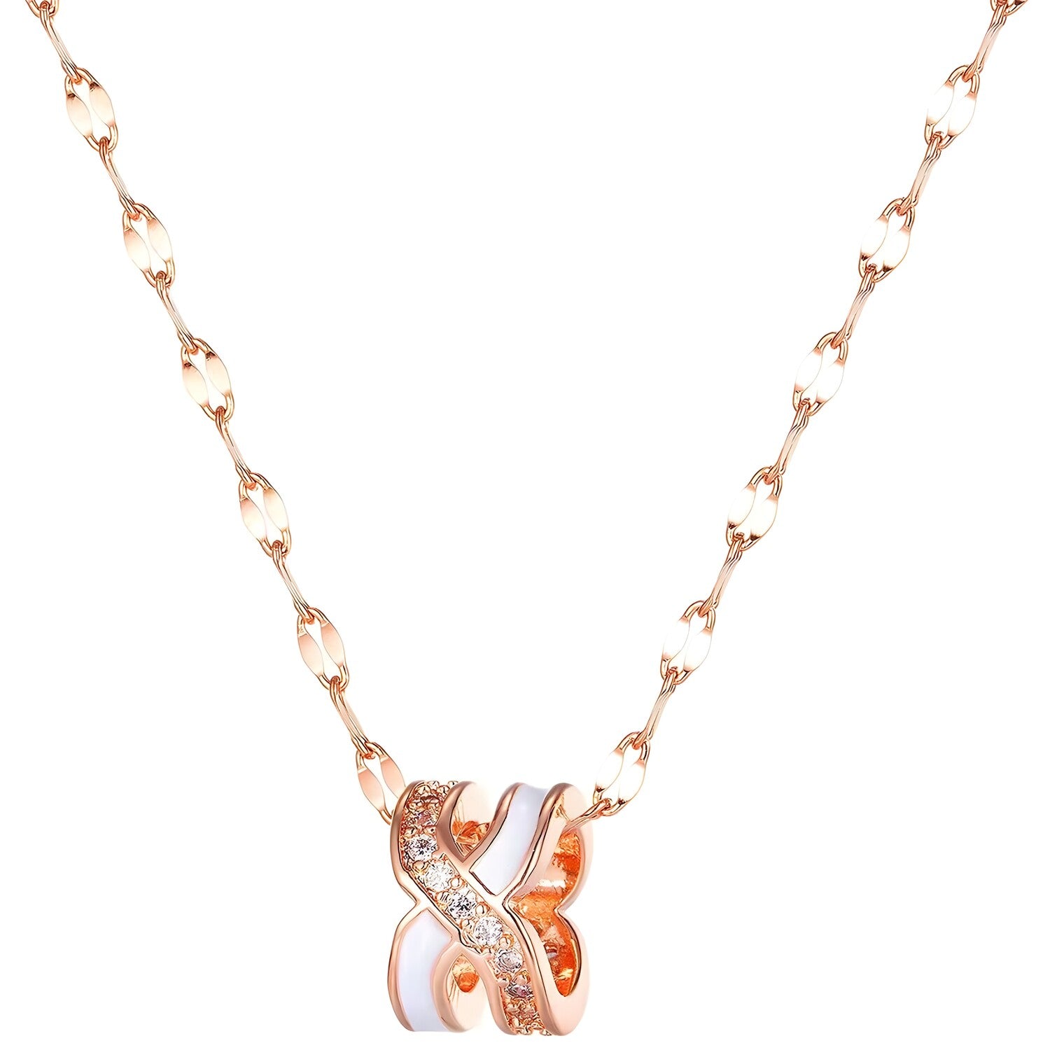 Ogrlica NO-15199 - Zlatna / Ružičasta KP15199