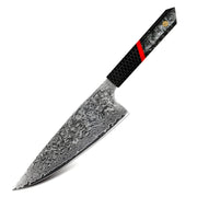 Damaskovski kuhinjski nož ZA-37461 - Santoku / Crna / Crvena KP37461