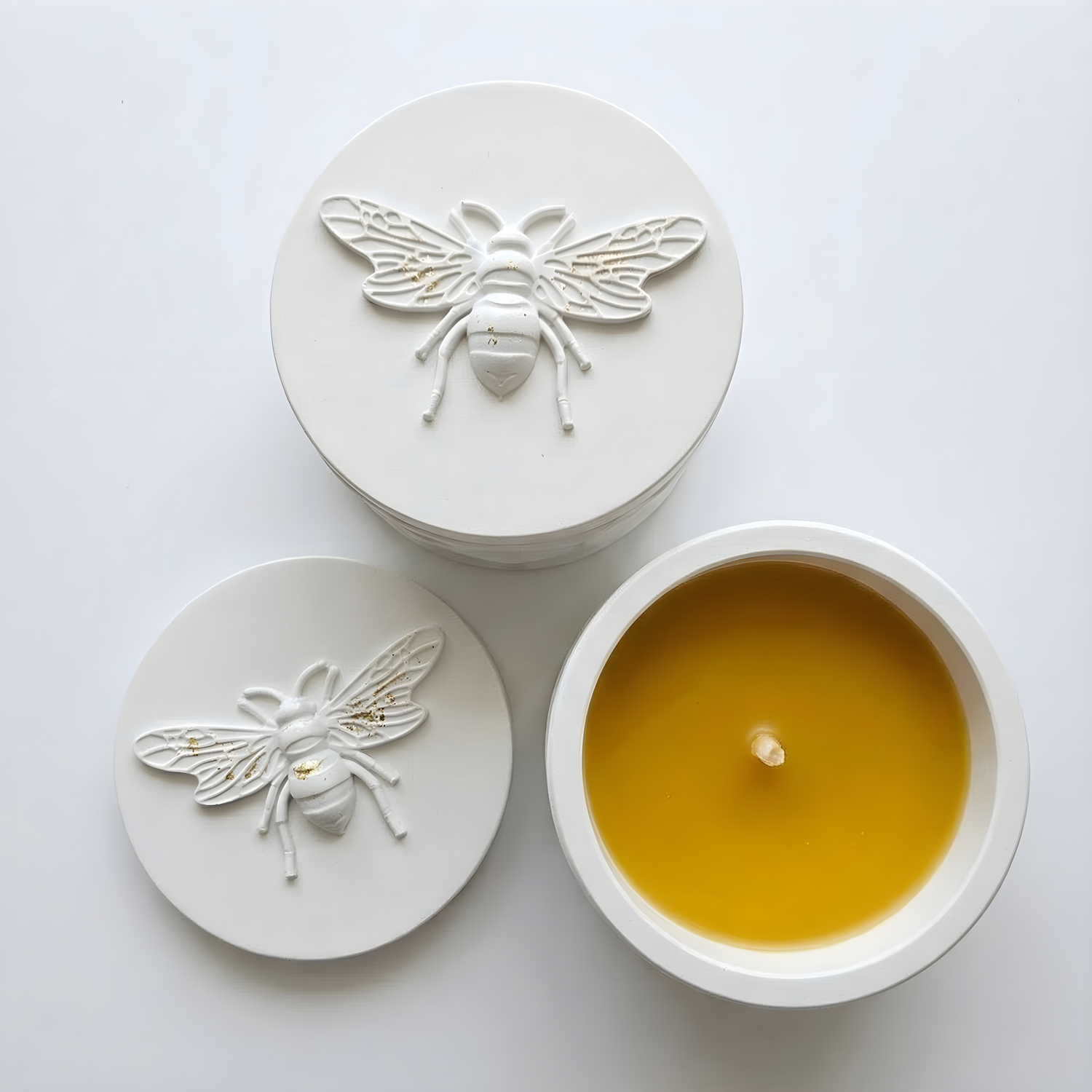 Svijeća Pčela - Bijela / Mlijeko, Med KP39757