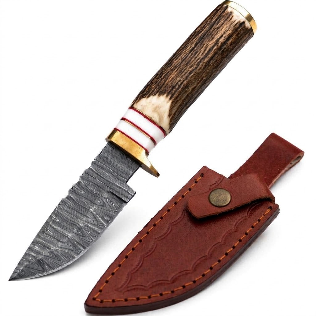 Damaščanski outdoor nož HQ-42230 - Smeđi / Bijeli KP42230