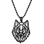 Ogrlica Hollow Wolf - Crna KP33460