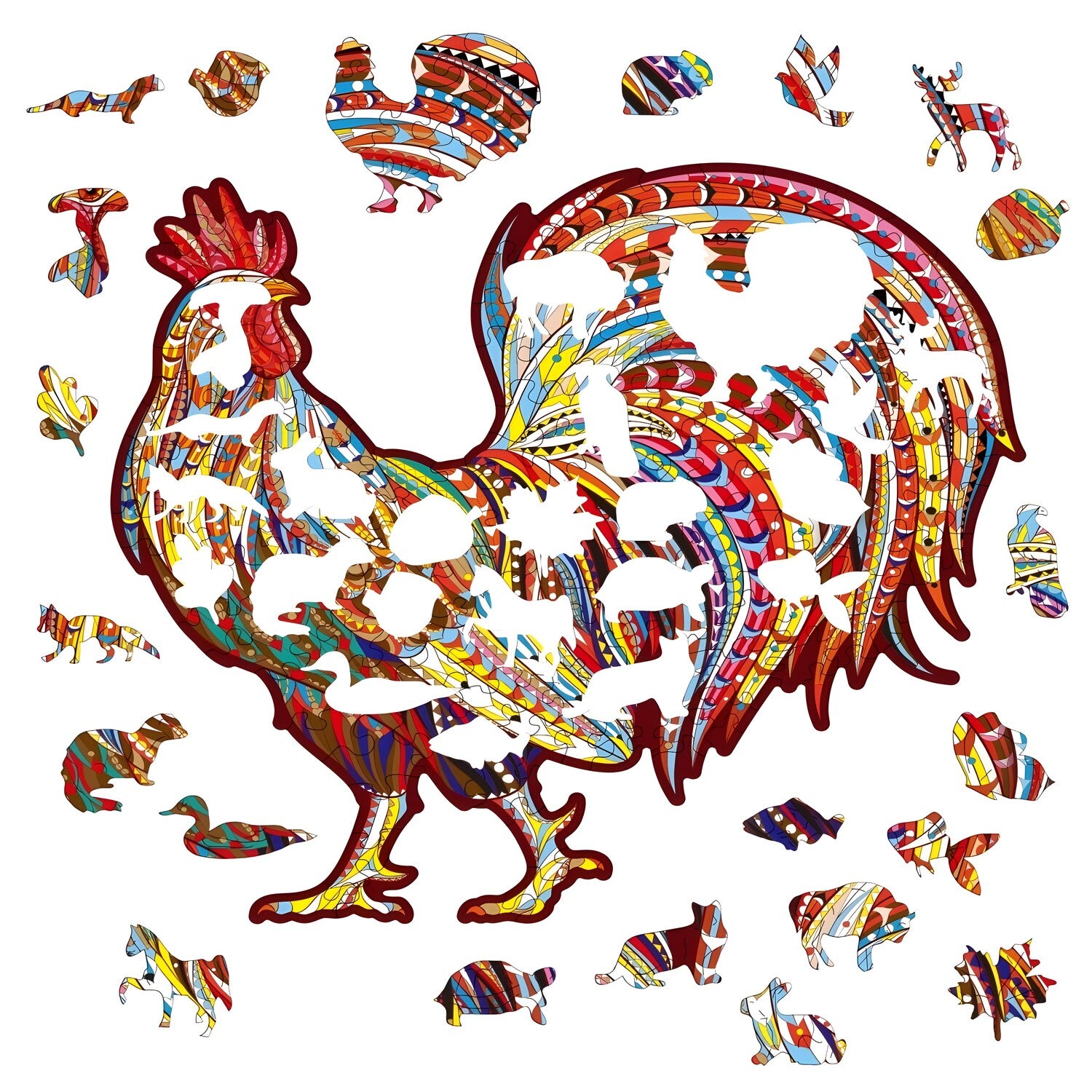 Drvene puzzle - Rooster / L KP21836