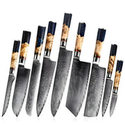 Set damašćanskih kuhinjskih noževa HO-21769 - Smeđa / Plava KP21769
