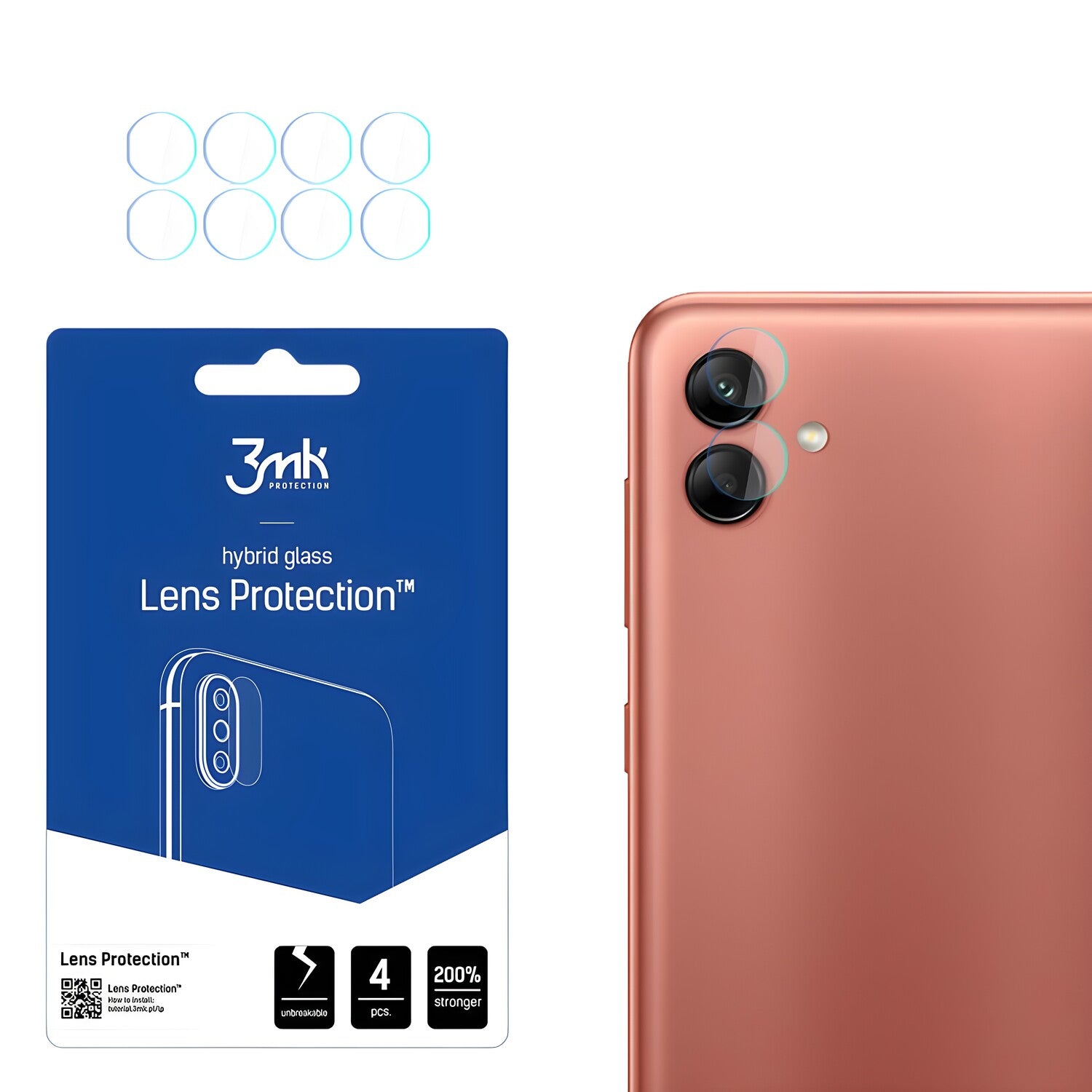 4x Staklo za kameru 3mk za Samsung Galaxy A04 - Prozirna KP22740