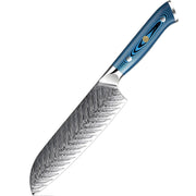 Damaskasti kuhinjski nož TU-37504 - Santoku / Plava KP37504