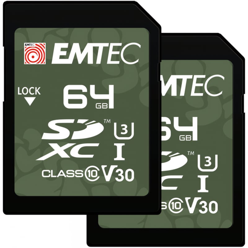 SDXC memorijska kartica Emtec Rugged Outdoor 64 GB klasa 10 / UHS-1 U3 pakiranje od 2 komada