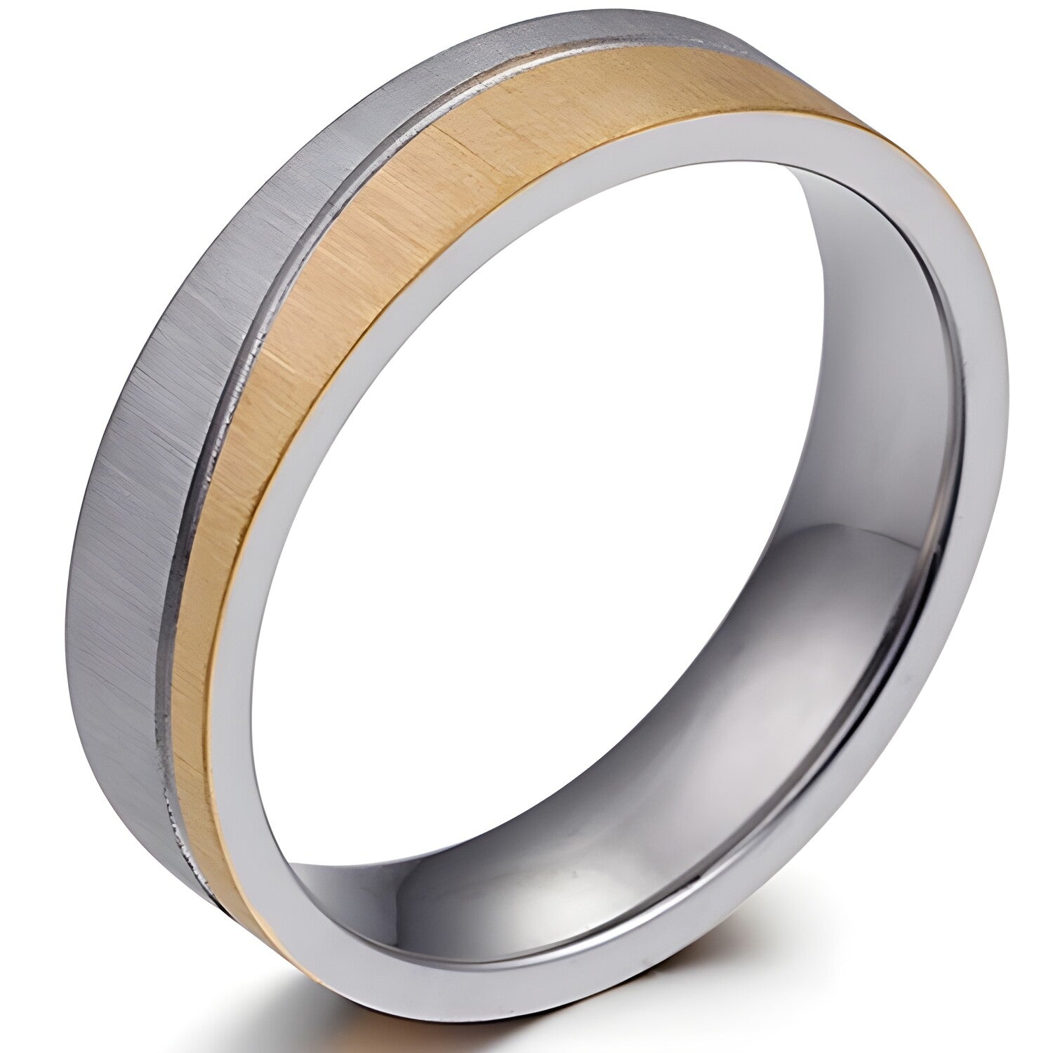 Muški Prsten SE-17602 - Srebrna / Zlatna / 59mm KP17602