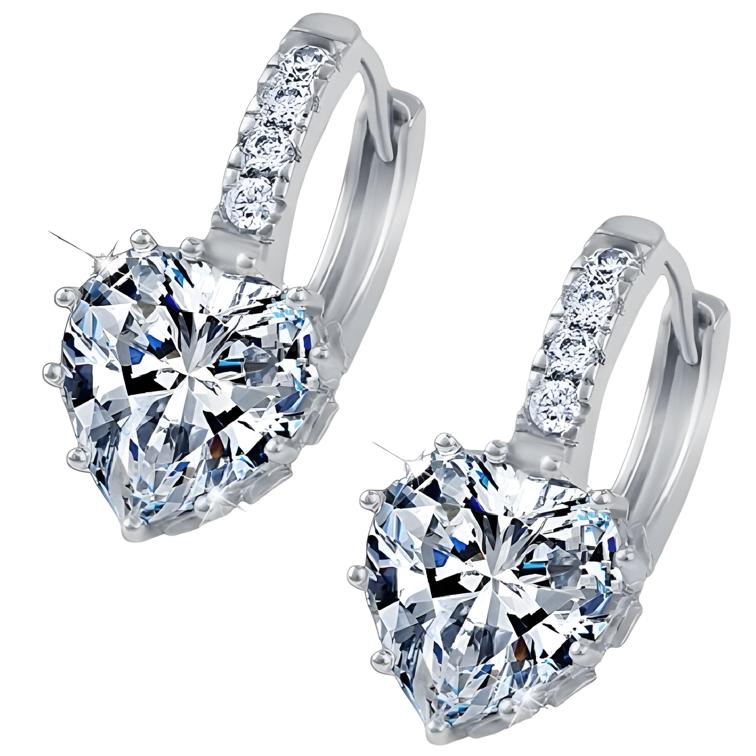 Naušnice Silver Heart - Kristalna KP25921