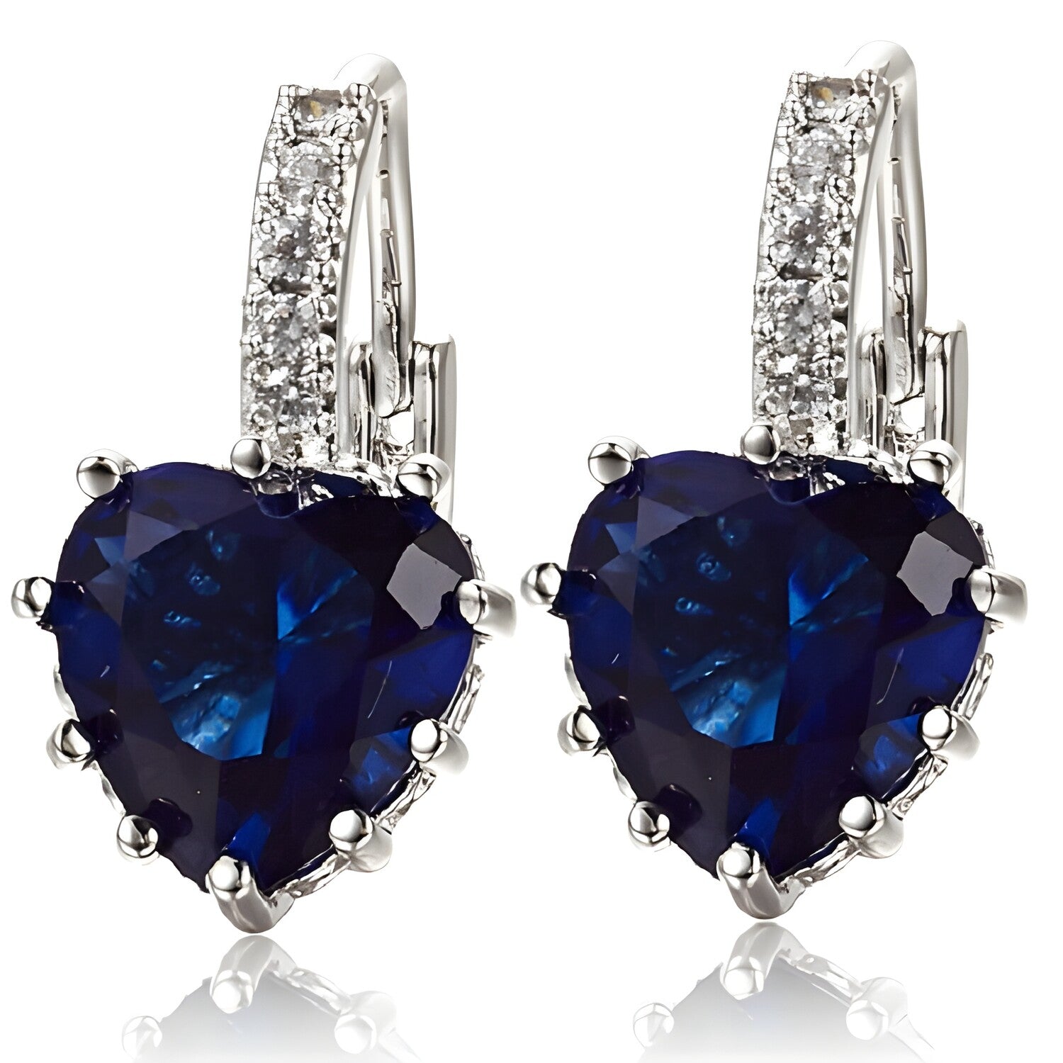 Naušnice Silver Heart - Tamnoplava KP25919