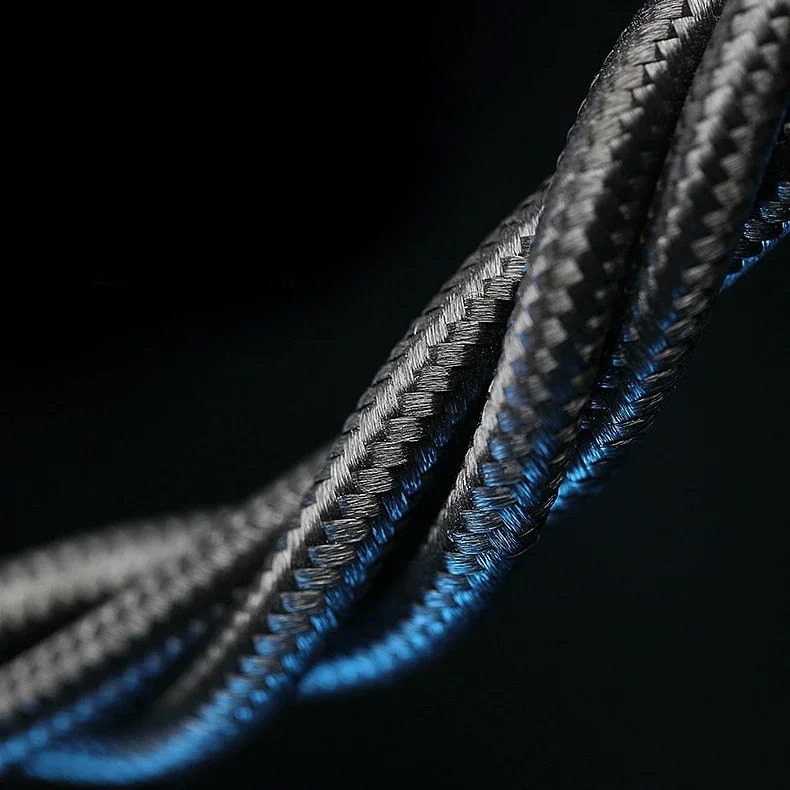 BLAVEC RAPTOR OPLETENI KABEL - TYPE- C NA LIGHTNING - PD 20W 2.4A 0.25 m crno-sivi