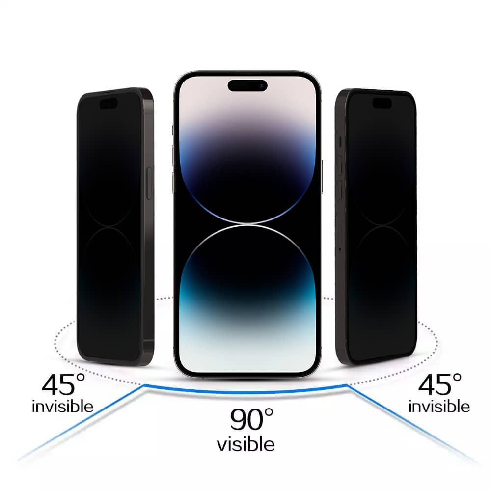 Kaljeno staklo Privacy Titanium za iPhone 14 Pro Max