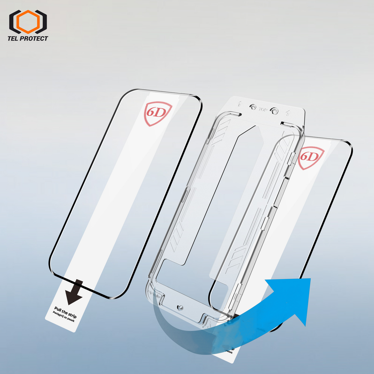 Tel Protect Dust-Free Easy Fit Full Glue 6D kaljeno staklo za iPhone 16 crno – 2 komada